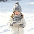 thumbnail image 7 of Girls Winter Hat Beanie Scarf & Gloves Set,Unisex, Cartoon Pattern, Casual & Practical, 3 Count, Winter Holidays Gift, 7 of 7