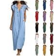 thumbnail image 5 of 2026 European And Station Summer Solid Color Elegant Temperament Flying Sleeve Dress, 5 of 8
