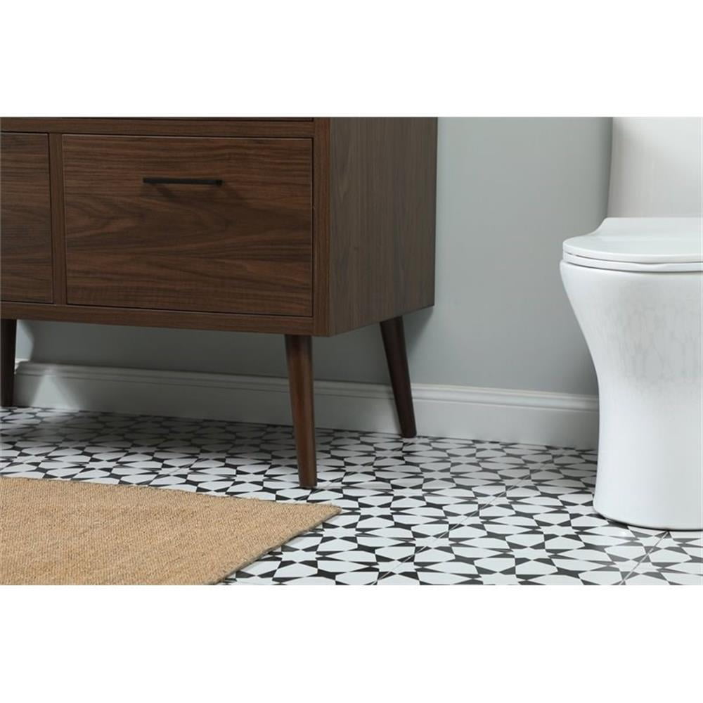 Elegant Decor Boise 42" Aluminum MDF Single Bathroom Vanity in Walnut