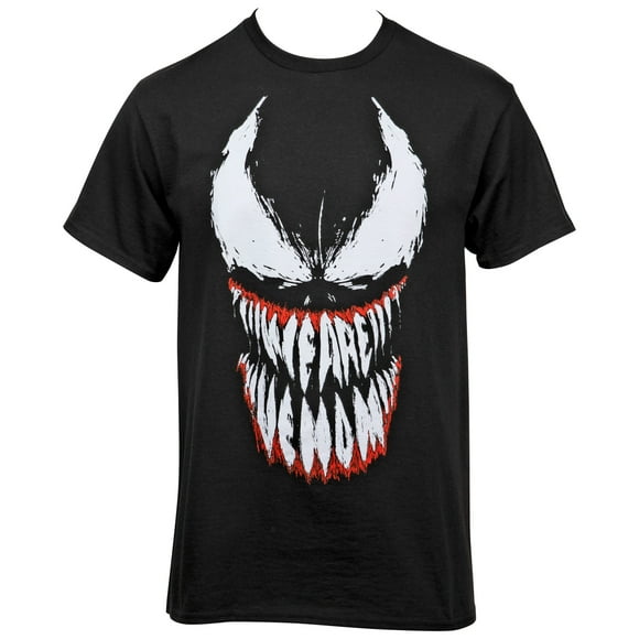 Venom Face With We Are Venom Teeth T-Shirt-Large
