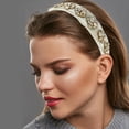 thumbnail image 2 of Diadema Unique Bargains de borde ancho con diamantes de imitación blancos 5.12 x 1.89 pulgadas, 2 of 7