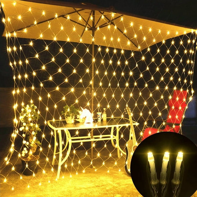 4.9ft x 4.9ft Christmas Net Lights 96 LED 8 Modes Fairy String Lights Waterproof Bush Mesh Lights for Wedding Party Decorations
