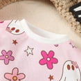 thumbnail image 4 of SILVERCELL Halloween Children's Clothing Autumn Baby Girl Pumpkin or Ghost Print Long Sleeved Triangle Jumpsuit 0-18M, 4 of 6