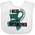 thumbnail image 3 of Inktastic I Wear Teal for My Grandma Ovarian Cancer Awareness Boys or Girls Baby Bib, 3 of 4