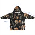 thumbnail image 7 of Brown Mushroom Flower Black Pattern Blanket Hoodies for Kids 6-13YR Oversize Wearable Blanket Hoodies for Boys Girls Teens, 7 of 7