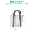thumbnail image 2 of Fashion simple bow canvas bag women's hand pull dark tie small fresh handbag, 2 of 5