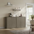 thumbnail image 5 of SICOTAS 66.3"W Large Kitchen Sideboard Buffet Cabinet 4 Fluted Doors & Adjustable Shelves, Console Cabinet with Storage for Living Room, Coffee Bar Station for Dining Room, Grey, 5 of 9