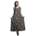 thumbnail image 1 of Bimba Robe Longue en Rayonne Imprimée d'Oiseaux pour Femmes Chic Bohème Été Maxi Plage-Moyenne, 1 of 5