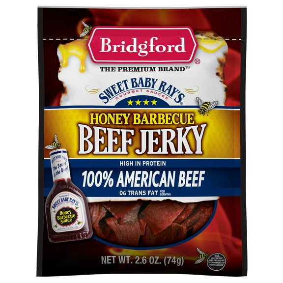 Bridgeford Sweet Baby Rays Honey BBQ Beef Jerky, 2.6 oz
