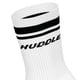 thumbnail image 3 of HUDDLE Calcetines Unisex, pack de 6 – Doble raya, logo, crew, calcetines deportivos, color liso Blanco 39-42, 3 of 3