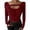 Wine, variant on Active Tops Women’s Knit Top with Slim Fit long sleeve U-neck in Solid Color for Everyday Wear from Women’s T-Shirts line Red XL