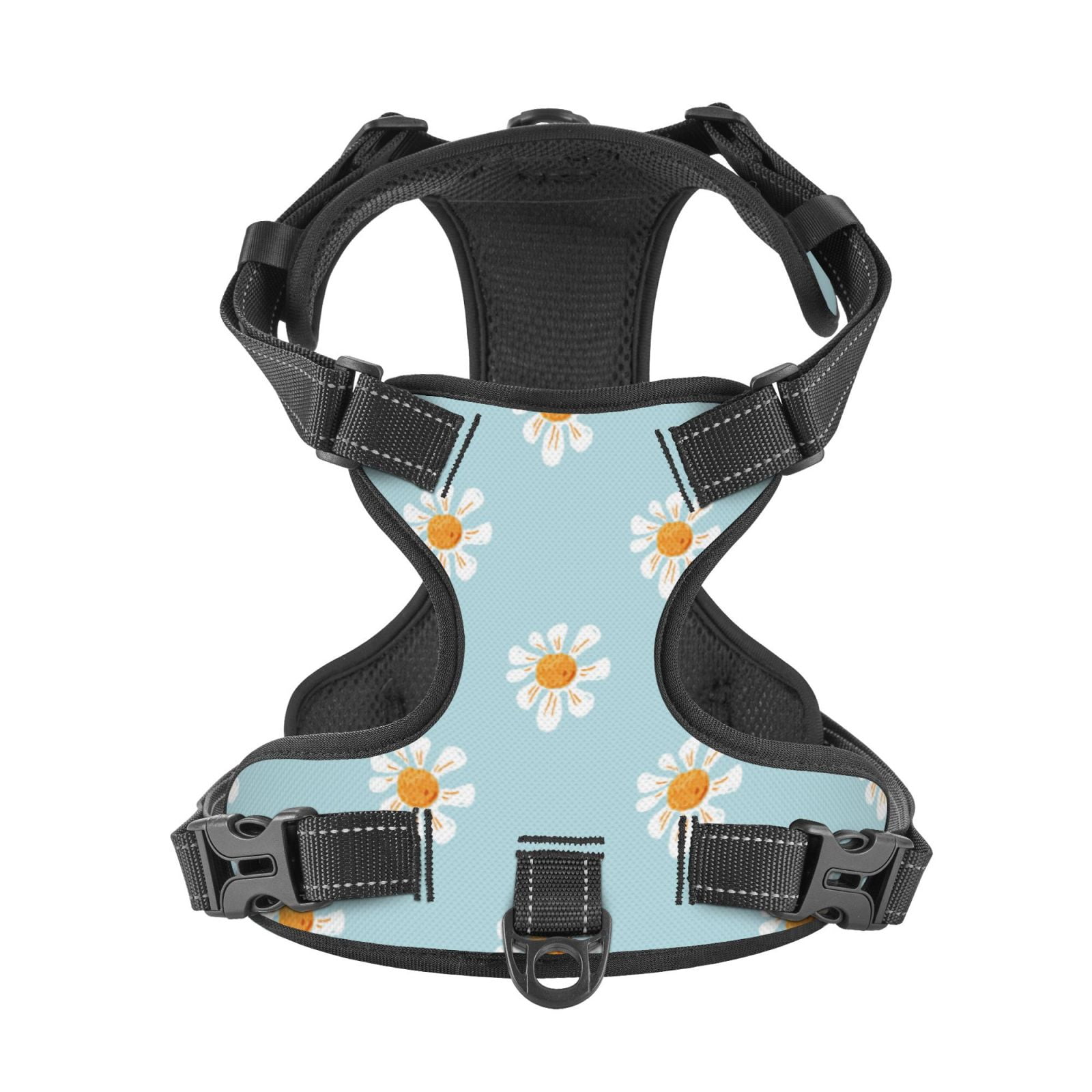 Kdxio Daisies Flowers Print No Pull Dog Harness Adjustable Reflective Oxford Easy Control Medium Large Dog Harness for Training and Everyday-X-Large