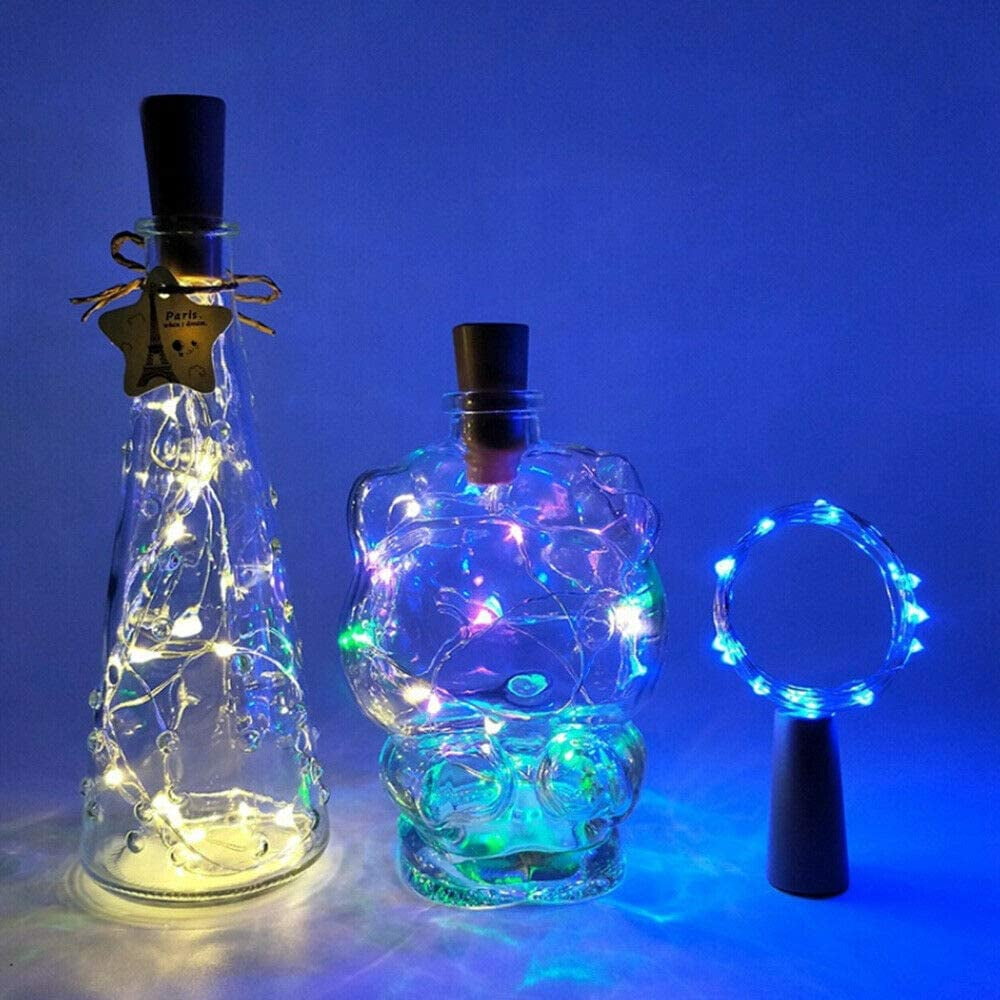 Fymlhomi 3M 30 LED Blue Color Bottle Lights (6 Pack),Copper Wire