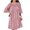 Pink, variant on Bath Robe for Women Short Sleeve Soft Front Smocked Robes Fall Winter Warm Sleepwear for Bedtime(Dark Gray,One Size)
