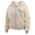 thumbnail image 2 of Women's WEAR by Erin Andrews Tan New Orleans Pelicans Tonal Felt Patch Full-Zip Hoodie, 2 of 3