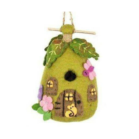 Global Crafts Fairy Felt 9 in x 5 in x 3 in Birdhouse