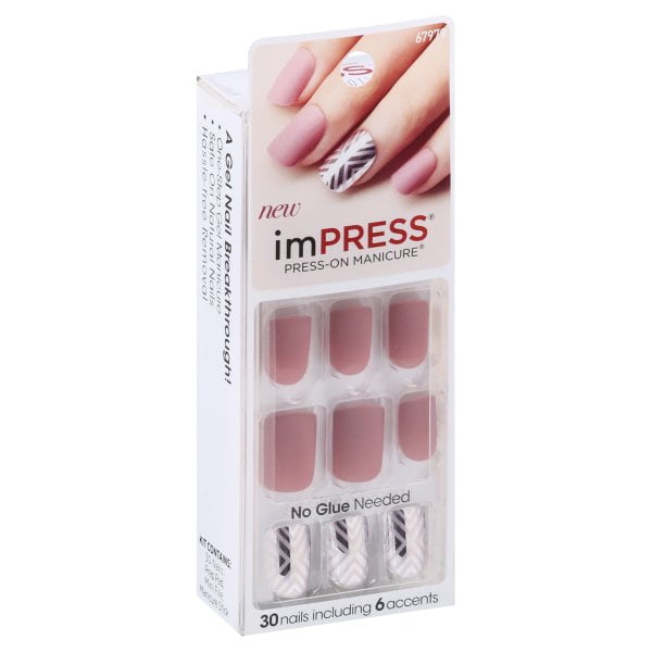KISS Products Impress Press-On Manicure, 30 Nails Including 6 Accents - KISS Products Impress Press-On Manicure, 30 Nails Including 6 Accents -