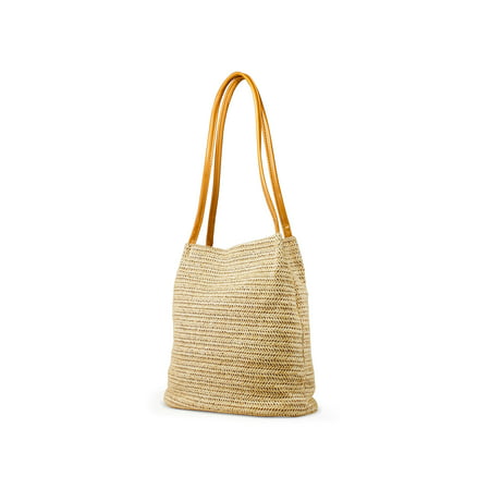OCT17 Women Straw Beach Bag tote Shoulder Bag Summer Handbag - (Best Summer Tote Bags)