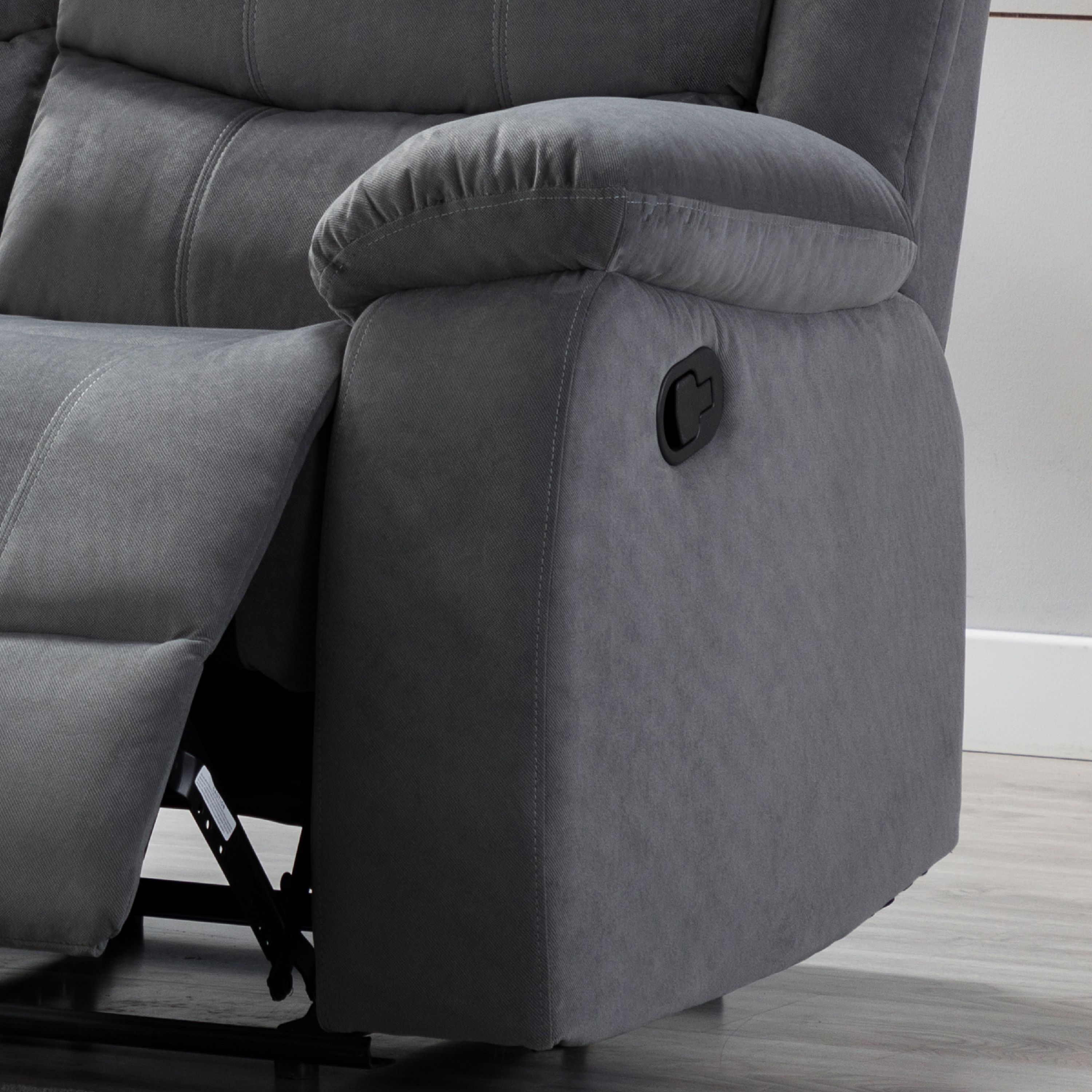 AC Pacific Jim Contemporary Polyester Fabric Reclining Loveseat with Lumbar Massager