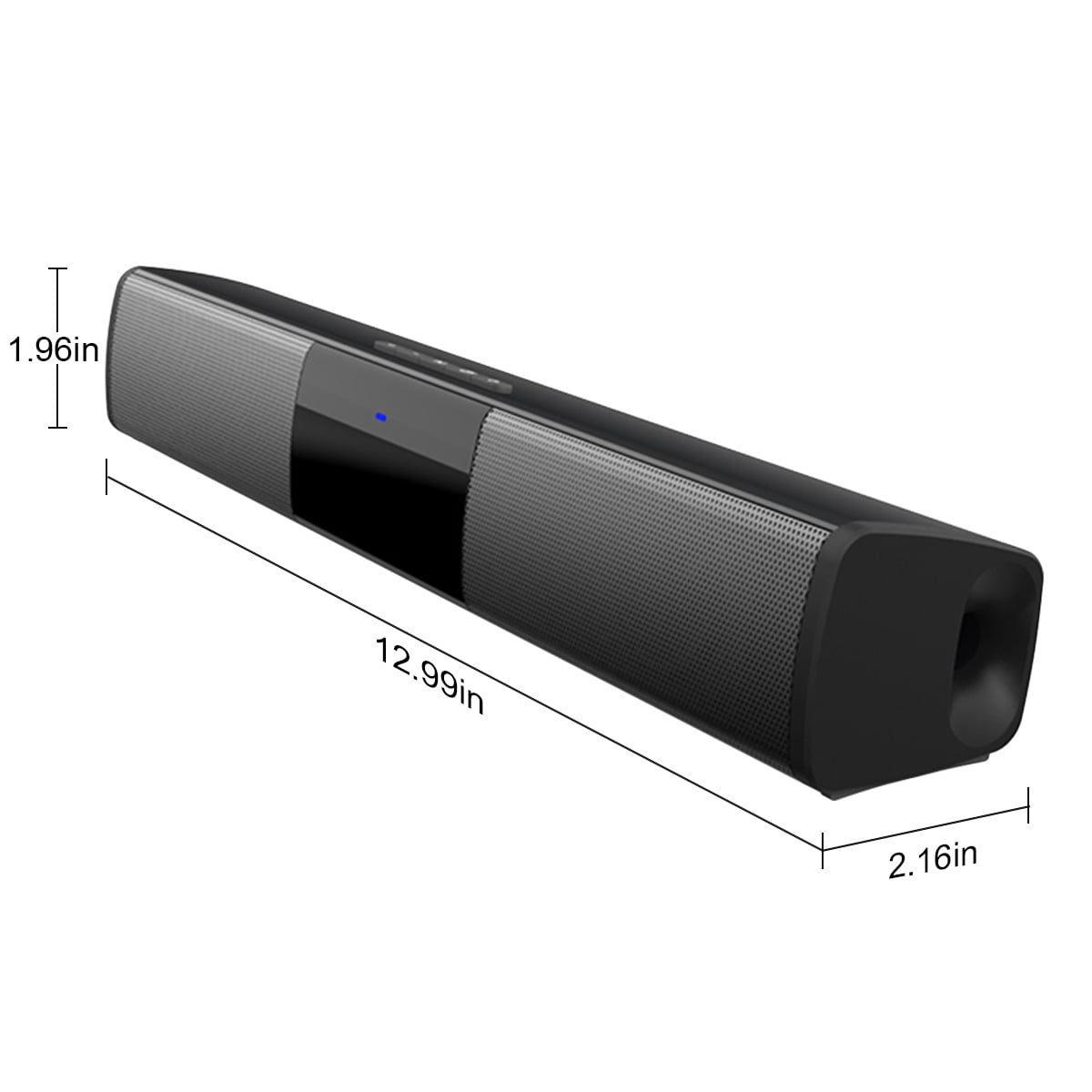 Home Theater Bluetooth Soundbar, Dual 5W Stereo, TWS Pairing, USB/TF/AUX/FM, Wireless Speaker for TV/PC/Phone