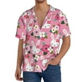 thumbnail image 3 of Wukai Rose Rabbit Men's Casual Short-Sleeve Button Down Shirt - Lightweight Summer Dress Shirt for Daily Wear-XX-Large, 3 of 7