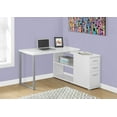 thumbnail image 3 of Monarch Specialties Computer Desk, Home Office, Corner, Left, Right Set-up, Storage Drawers, L Shape, Work, Laptop, Metal, Laminate, White, Grey, Contemporary, Modern, 3 of 3