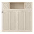 thumbnail image 4 of Euroco Lit Escamotable en Bois Format Grand avec Armoires de Rangement, Beige, 4 of 12