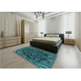 thumbnail image 4 of Ahgly Company Indoor Square Patterned Deep-Sea Blue Area Rugs, 8' Square, 4 of 6