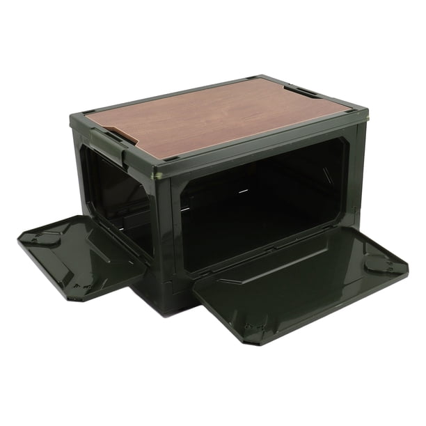 Bin De Almacenamiento Plegable, Caja De Almacenamiento Plegable Para Acampar De 5 Lados Con Diseño De Polea Para El Automóvil Al Aire Libre