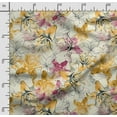 thumbnail image 2 of Soimoi Watercolor Floral Printed, Poly Canvas Fabric, Decor Sewing Fabric by The Yard 56 Inch Wide,Decorative Fabric for Curtains Tote Bags, White & Yellow, 2 of 5