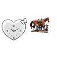 thumbnail image 1 of Reloj De Pared De Corazón Acrílico Y Estatua De Caballo, Adorno Artístico, Escultura De Resina Creativa, Diseño Decorativo Para El Hogar, La Oficina Y La Sala De Estar., 1 of 8