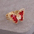 thumbnail image 3 of CILENON Love Ring Fashion Three-Dimensional Butterfly Ring Open Ring Natural Rings Personalized Opening Adjustable Ring Stackable Rings Sterling Silver Rings Wedding Ring(B,One Size), 3 of 3