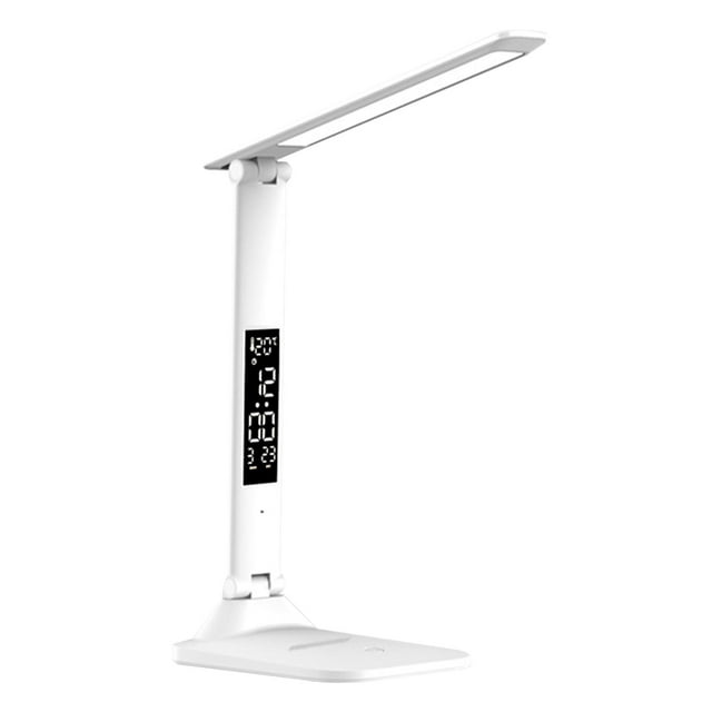 DOLITY Table Lamp with Clock Date Temperature Foldable Table Lamps Multifunctional Desk Rechargeable 3200mAh