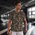 thumbnail image 3 of Wukai Mushroom Garnish Print Men's Short-Sleeved Mesh T-Shirt,Quick-Dry Short Sleeve Workout T-Shirt-4X-Large, 3 of 8