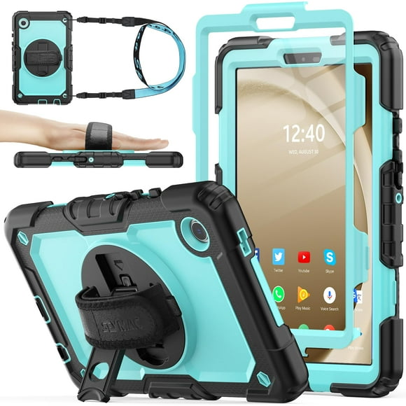 Funda SEYMAC de serie para Samsung Galaxy Tab A9 de 8,7 pulgadas, color azul celeste y negro