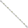 thumbnail image 2 of Sterling Silver Rhodium-Plated Peridot Bracelet (7 X 6) Made In India qx864pe, 2 of 5