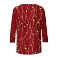 thumbnail image 5 of JTZGDY 3/4 Length Sleeve Womens T Shirts Cute Floral Printed Round Neck Tunic Blouse Loose Oversized Dressy Casual Pullover Tops Fall Outfit Clothes 2025 Red XL, 5 of 9