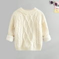 thumbnail image 6 of Scyoekwg Newborn Infants Toddler Baby Boys Girls Warm Sweaters Winter Fleece Thickened Sweaters Casual Round Neck Long Sleeve Solid Color Sweaters Pullover (White,12 Months), 6 of 6