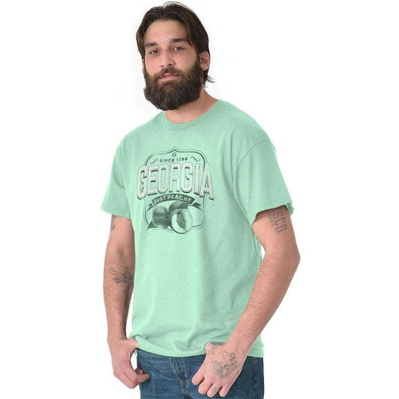 Georgia GA Just Peachy Peach State Men's Graphic T Shirt Tees Brisco Brands S