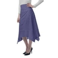 thumbnail image 5 of Moomaya Womens Handkerchief Hemline Midi Skirt High Waist Casual Summer Skirts, 5 of 6