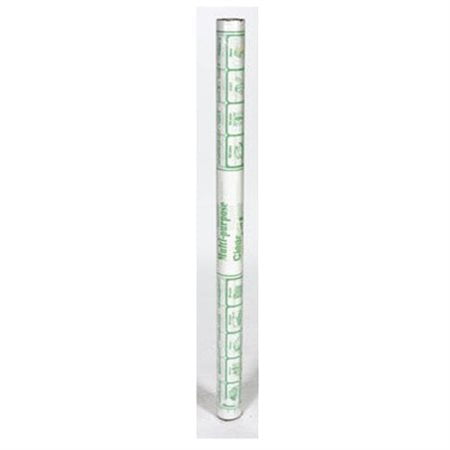 Clear Vinyl 54"W 15yd Roll, Supreme 16 Gauge, Green Paper