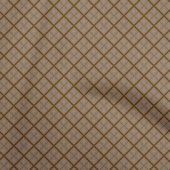 oneOone Viscose Jersey Brown Fabric Geometric Quilting Supplies Print Sewing Fabric By The Yard 60 Inch Wide