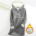 thumbnail image 2 of Yes I'm Still Freezing Me 24 7 Fleece Hoodie for Women Fuzzy Sherpa Lined Pullover Funny Letter Print Winter Warm Tops, 2 of 3