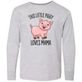 thumbnail image 3 of Inktastic This Little Piggy Loves Mama- cute Long Sleeve Youth T-Shirt, 3 of 5