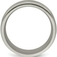 thumbnail image 2 of Titanium w/Sterling Silver Inlay Beveled Edge 9mm Band, 2 of 5