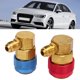 thumbnail image 4 of Adaptador De Evacuación De Aire Acondicionado, Adaptador De Conector Rápido De CA Antienvejecimiento De Metal De Latón De 90 Grados Resistente A Impactos Para Automóvil R134a, 4 of 8