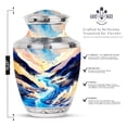 thumbnail image 2 of SABURIAL Blue Decorative Urn for Mom & Dad - Funeral Cremation Urns - Combo 1 - Large with 3 Inch Pack of 1 - Burial Urns for Human Ashes - Memorial Ash Urn - Ash Keepsakes for Human Ashes, 2 of 7