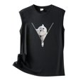thumbnail image 3 of Women's Tennis Tanks Versatile Sleeveless Cat Print Zippered Heartfelt Tank Top for Casual Everyday Wear Black XXL, 3 of 3