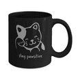 thumbnail image 5 of Gift gor cat lovers , Stay Pawsitive - Black Coffee Mug Porcelain Tea Cup 11 oz - Great Gift, 5 of 5