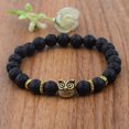 thumbnail image 2 of EOEMY Owl Bracelet For Women Men 8mm Black Rock Lava Stone Charms Bracelets Jewelry, 2 of 9